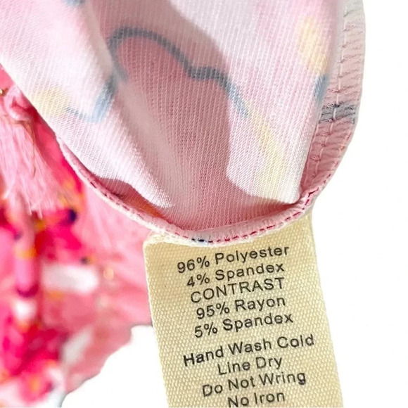 NWOT Simply Southern Off Shoulder Floral Hibiscus Sarasota Tassel Dress - Picture 3 of 4